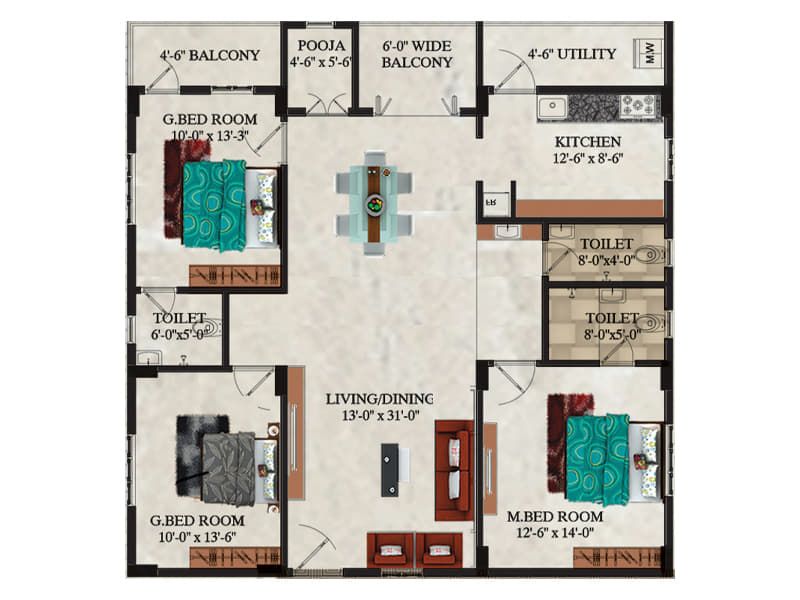 Sai Lalitha Homes floor plan layout